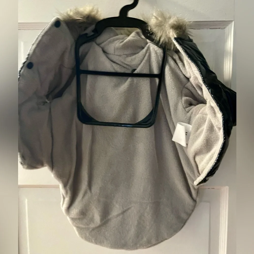 Nicole Miller Metallic Blue Dog Puffer with Hood - Picture 7 of 8